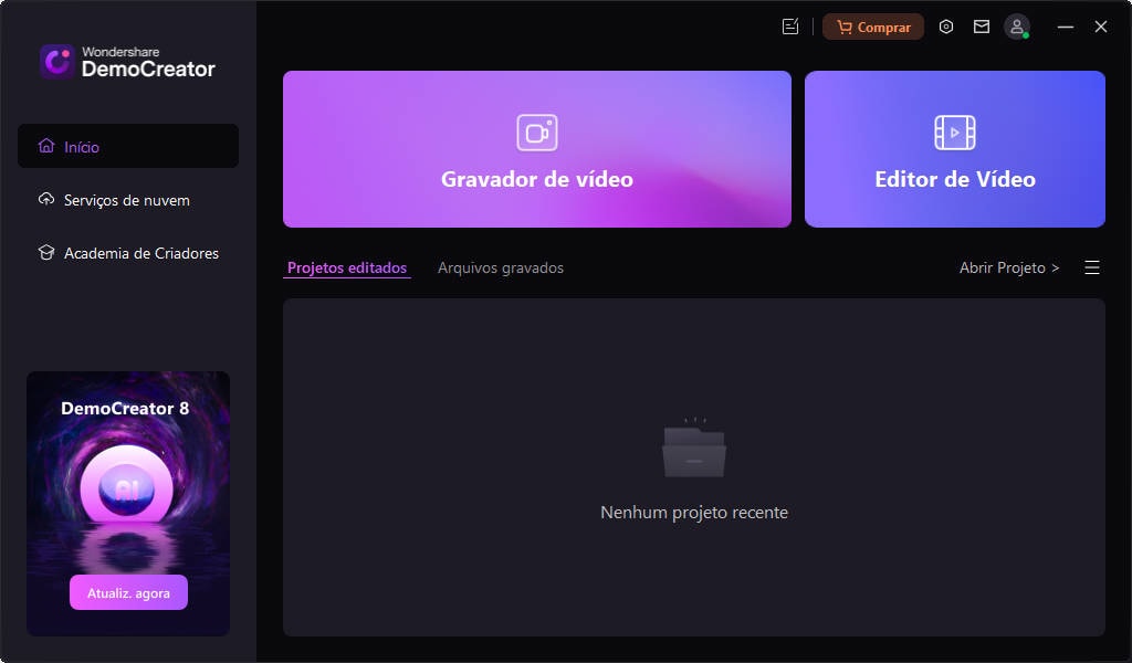  Acessando o Editor de Vídeo