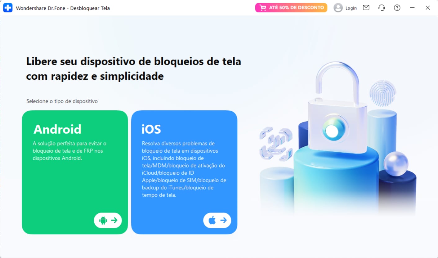 open dr.fone screen unlock