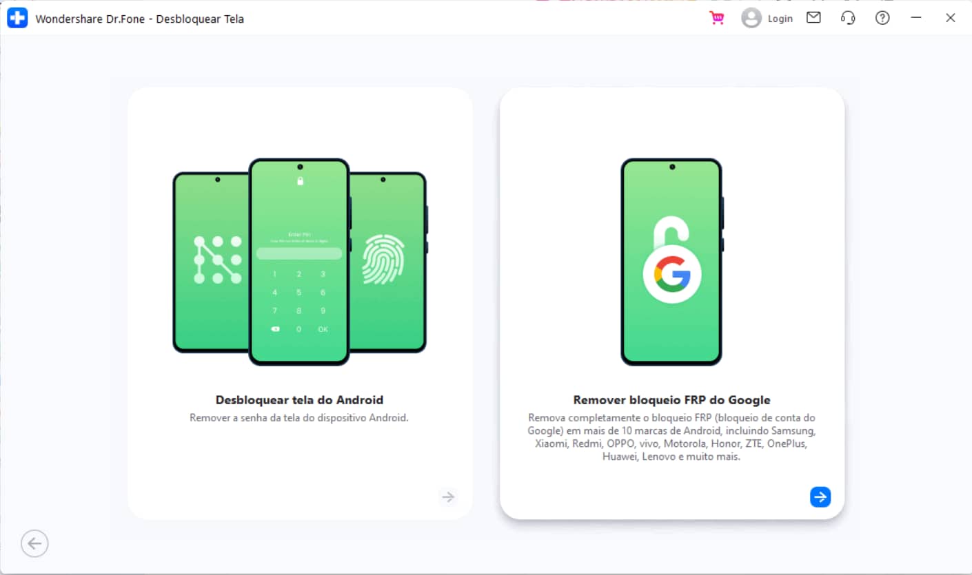 escolher desbloquear tela do android