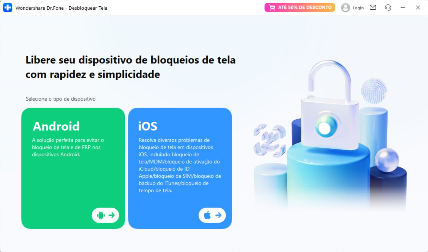 selecione drfone desbloqueio android