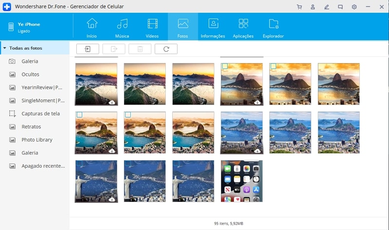 transferir fotos do iphone para windows seletivamente