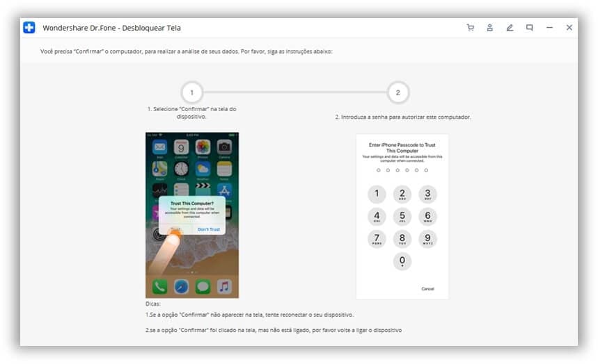 como desbloquear ipad sem código de acesso-ignore a notificação de confiança