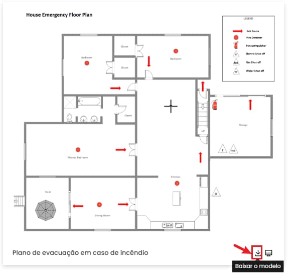 Como usar o modelo de plano de evacuação em caso de incêndio