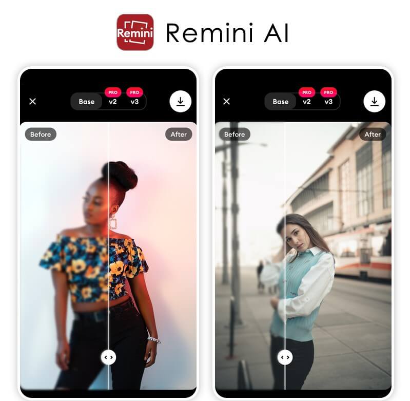 Imagem da interface do app Remini.