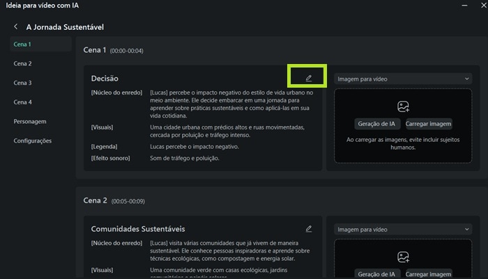 Como usar Ideia para video – Filmora-passo1