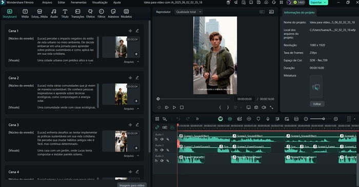 Como usar Ideia para video - Filmora-passo5