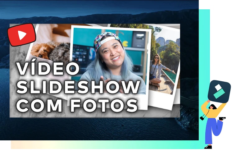 passos de fazer vídeo com fotos no Filmora