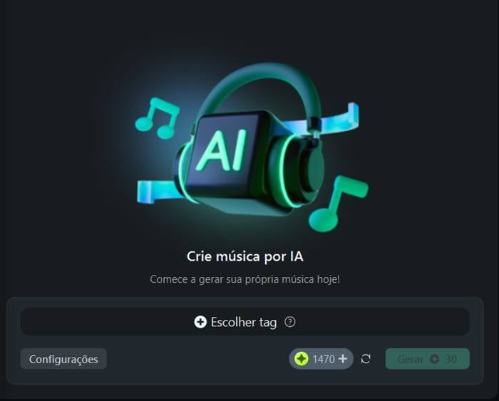 Criar Música com IA no Filmora