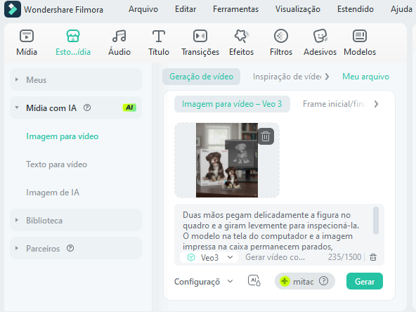Transformar a imagem da figura em vídeo