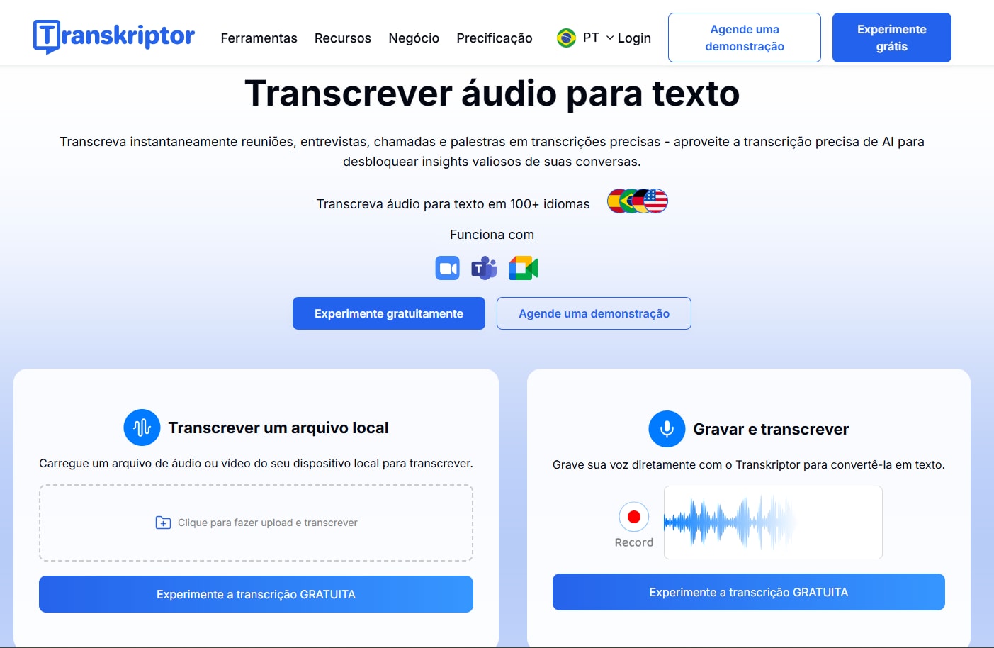 Transkriptor audio to text