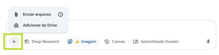 Caixa de mensagem do Gemini