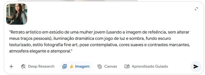 Caixa de mensagem do Gemini