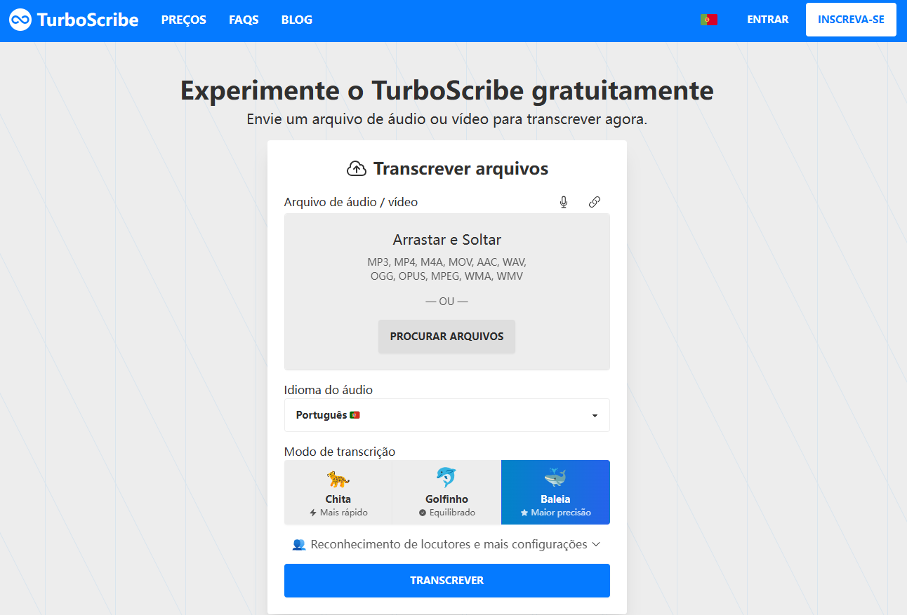 TurboScribe audio to text