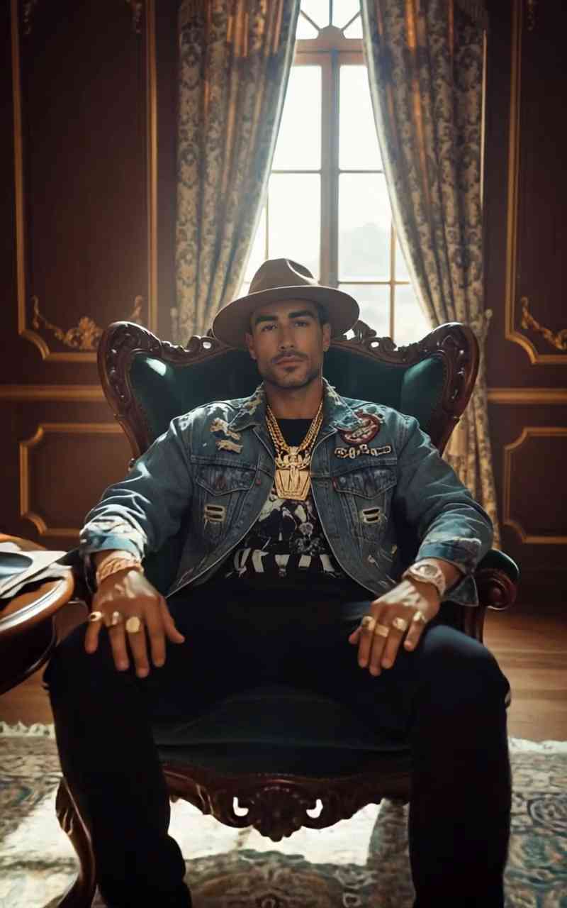 Resultado final da IA transformando o homem em um cenário de mansão luxuosa