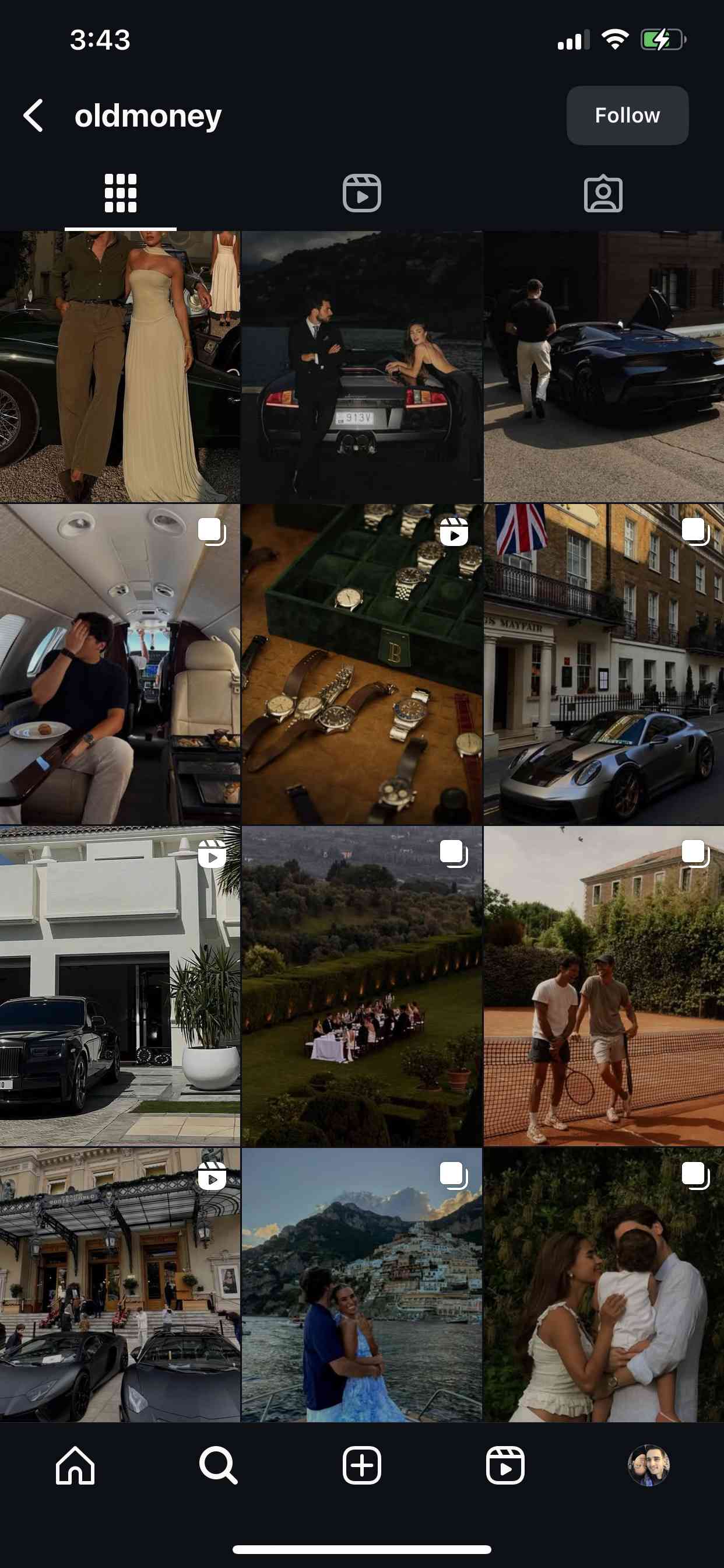 Exemplo de estética old money com tons dourados e luxo vintage para redes sociais