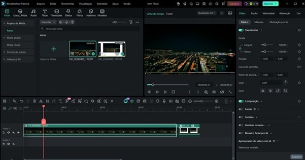 Passo 4: Exportando o vídeo capturado em alta resolução com o Filmora