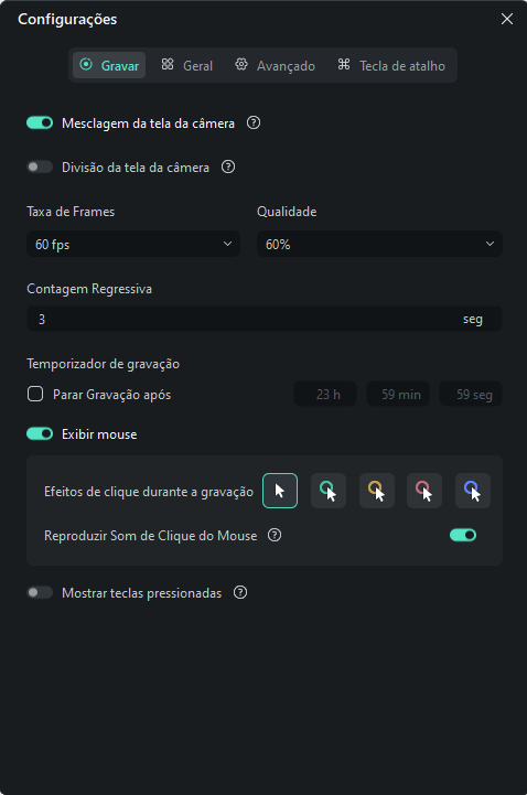 configurações para gravar futebol ao vivo