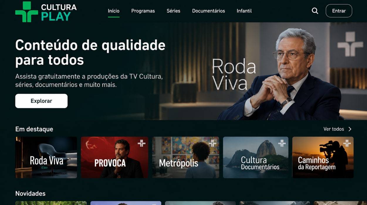 Cultura Play para assistir a séries online grátis no Brasil