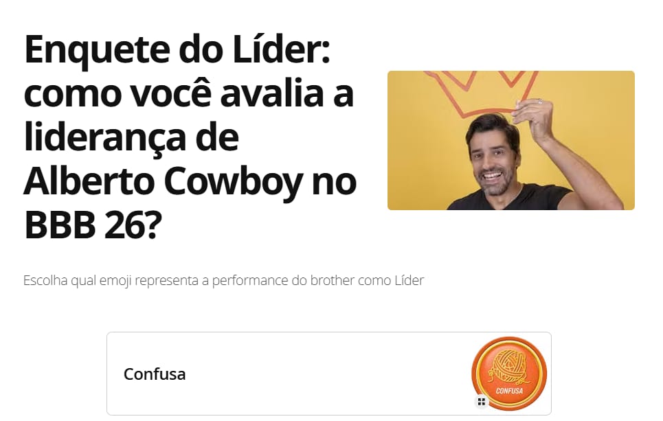 página de votação BBB no gshow