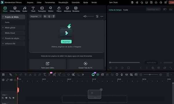 Passo 2: Importando o vídeo original para a biblioteca do Filmora