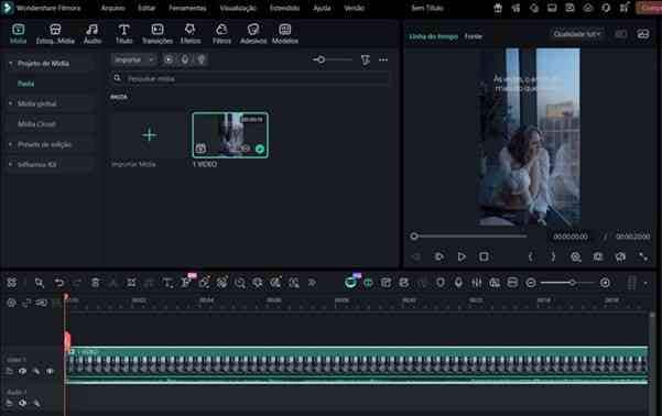 Passo 3: Posicionando o vídeo na linha do tempo para edição e ajustes