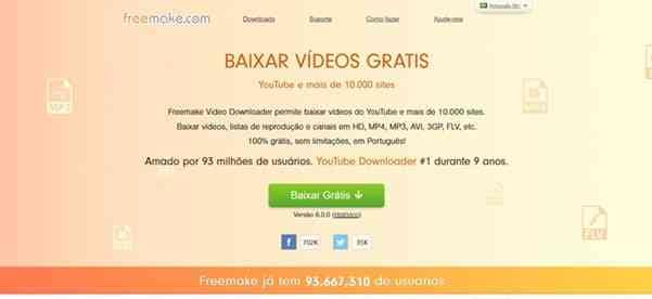 Interface do software Freemake Video Downloader para baixar e converter vídeos online