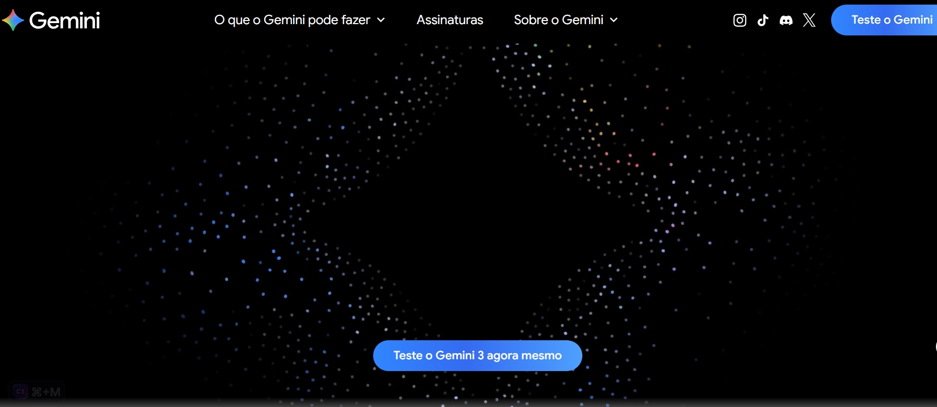 Interface oficial do Google Gemini IA no Brasil