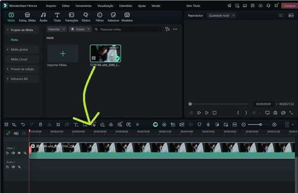 Passo 3: Adicionar vídeo na linha do tempo para conversão