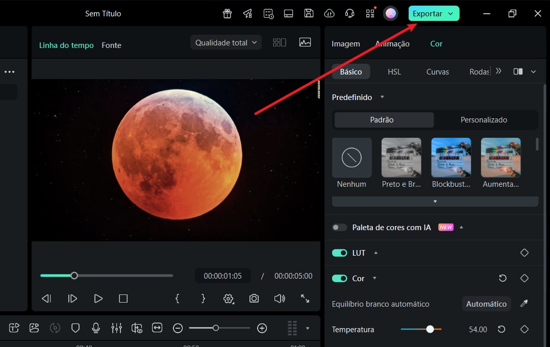 Exportando vídeo para Instagram e TikTok