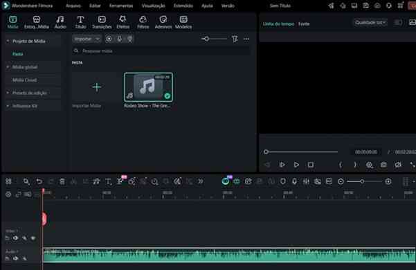 Passo 3: Posicionando a trilha de áudio na linha do tempo para edição de vídeo
