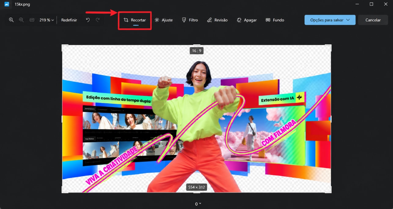 Como remover marca d'água recortando a imagem
