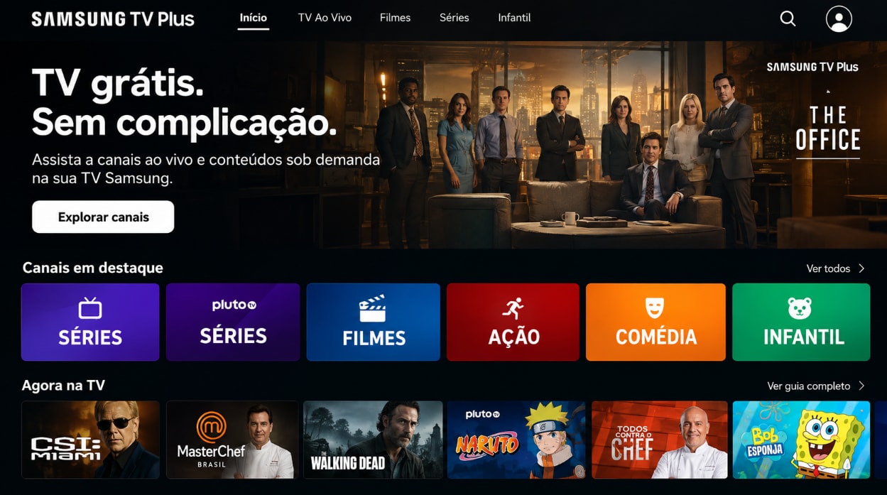 Samsung TV Plus para assistir a séries online grátis no Brasil