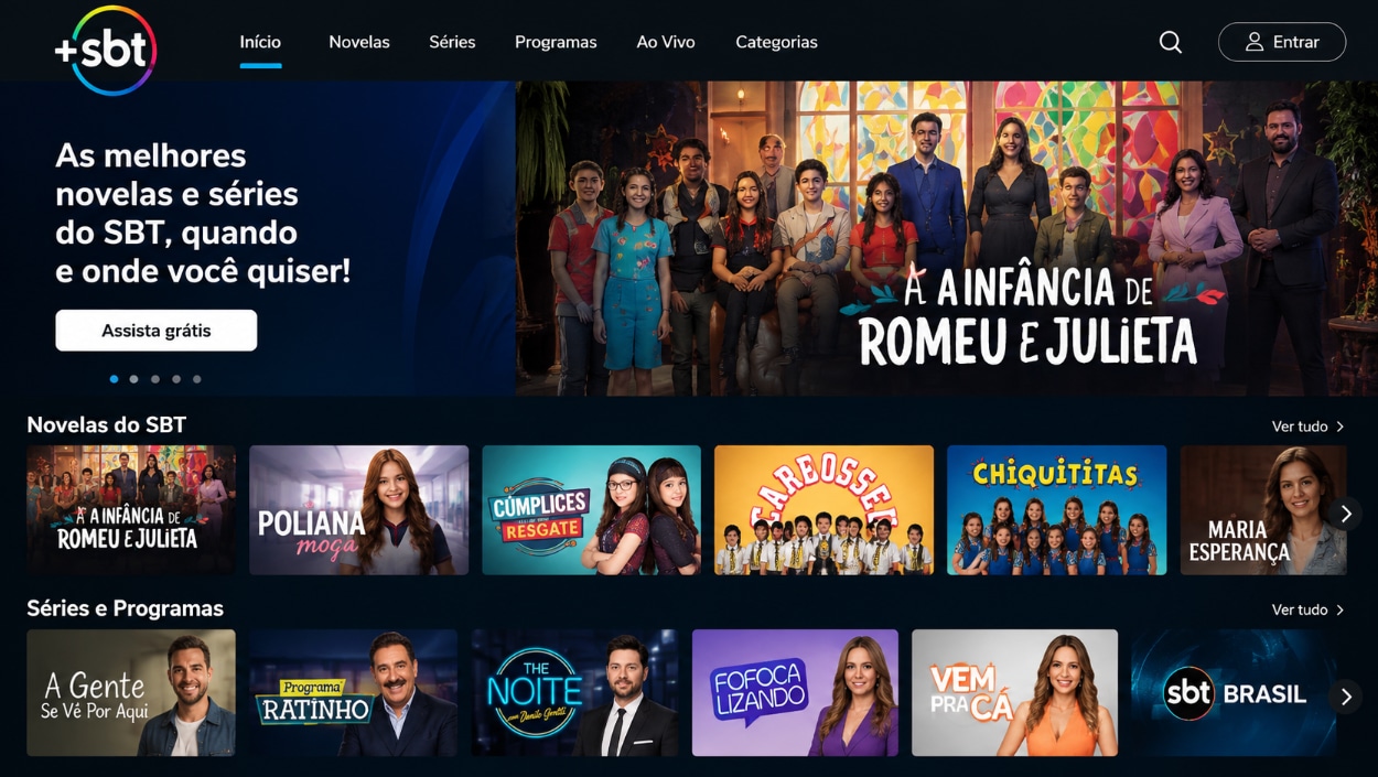 +SBT para assistir a séries online grátis no Brasil