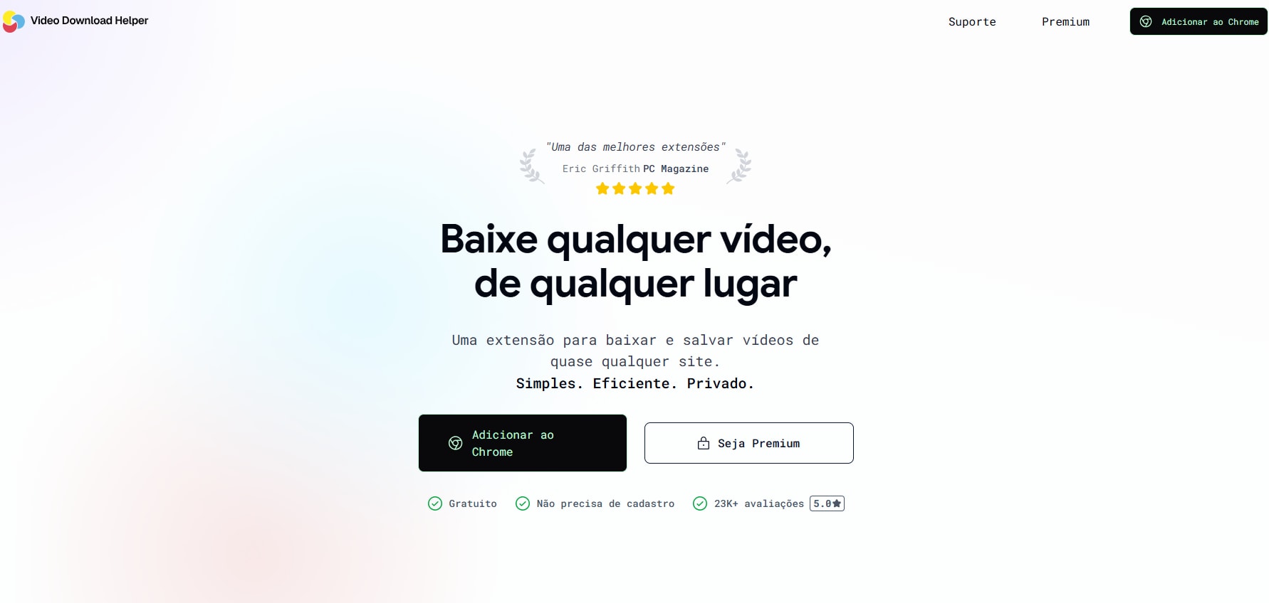 painel do Video DownloadHelper ao lado de um vídeo incorporado em uma página