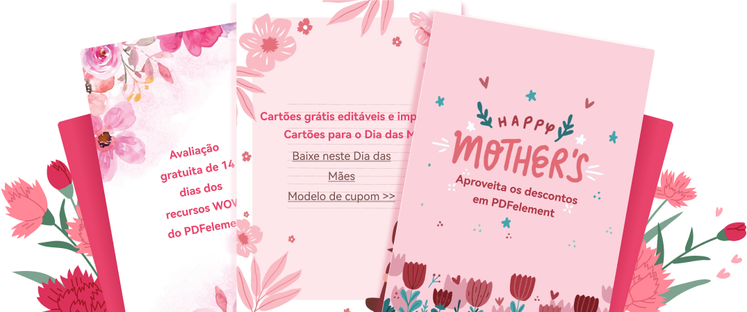 Modelo de cartão de feliz dia das mães
