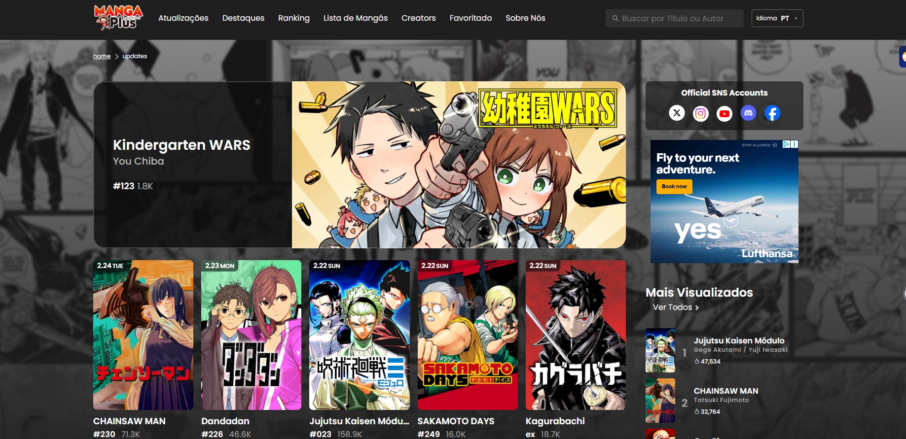 MANGA Plus by SHUEISHA: mangá grátis em português com simulpubs