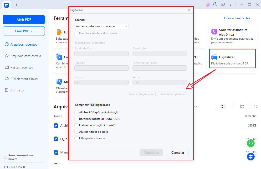 digitalizar documento para PDF gratuitamente