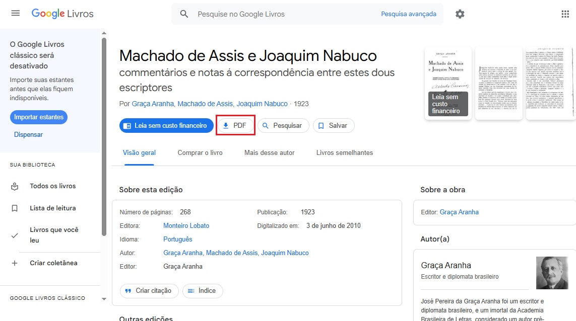 baixar livros em formato pdf no google books