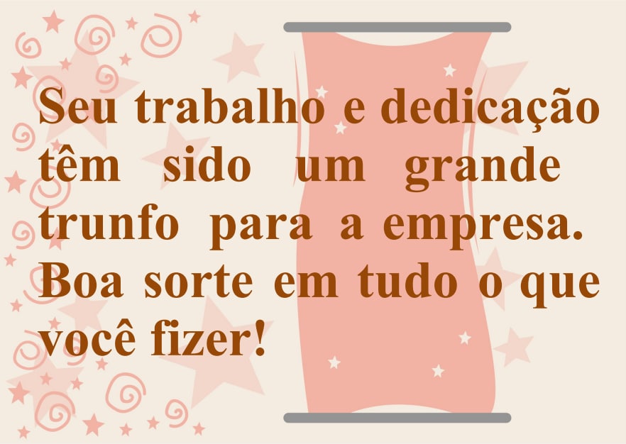 Cartão de despedida para colegas de trabalho