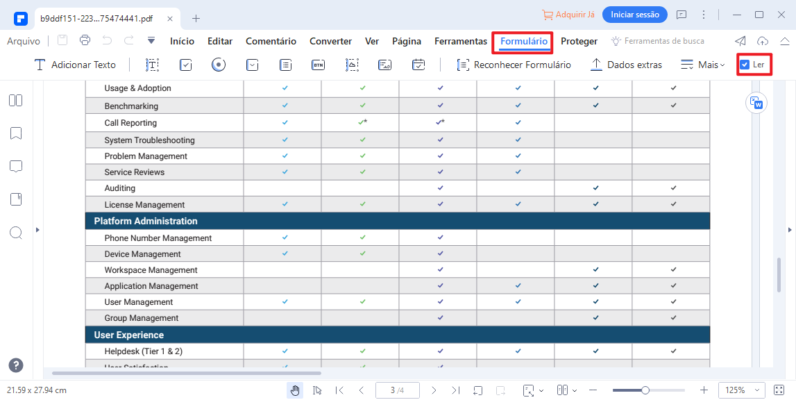 edite o formulário em pdf