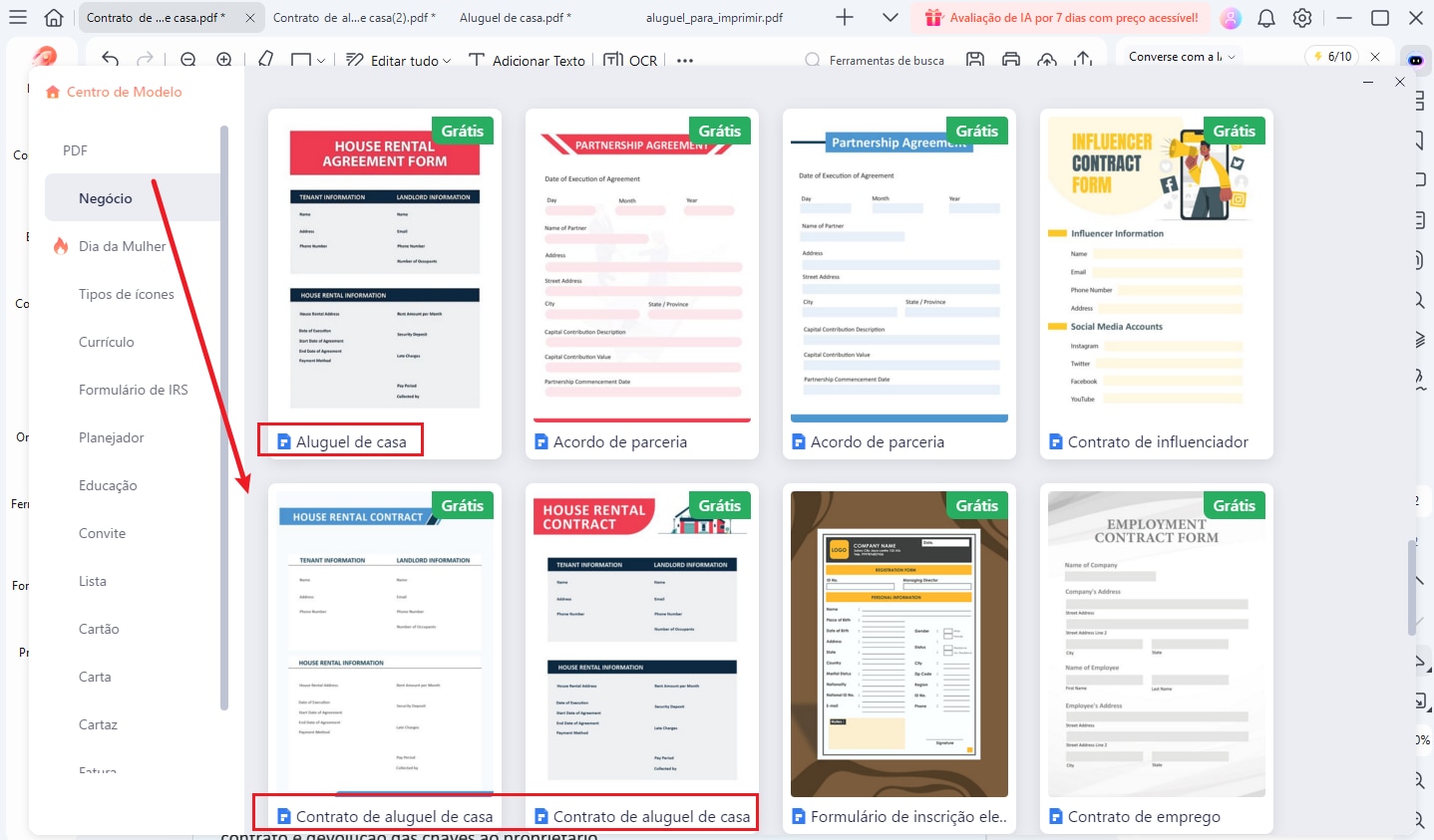gerar contrato de aluguel