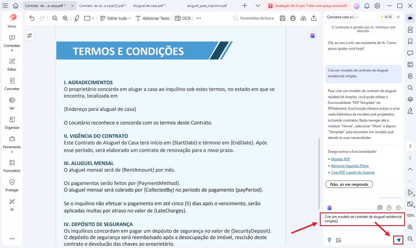 gerar contrato de aluguel