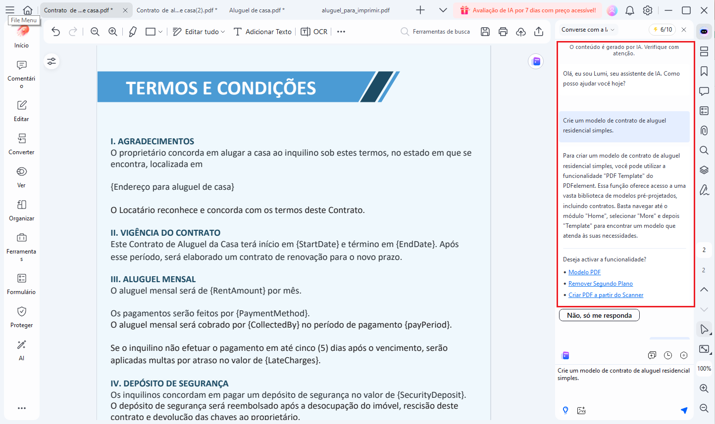 gerar contrato de aluguel