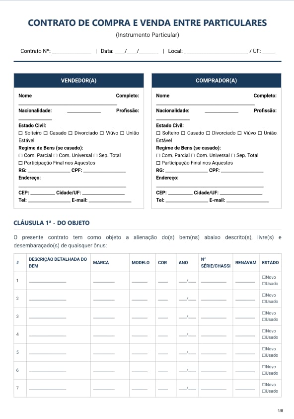 contrato de compra e venda particulares