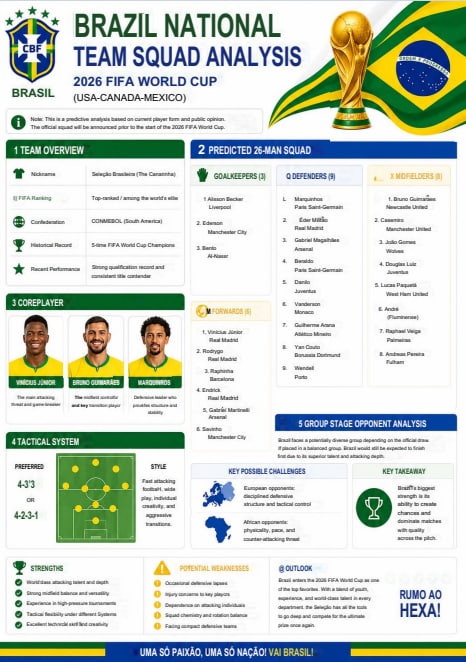 Modelo de análise da seleção brasileira para a Copa do Mundo em PDF