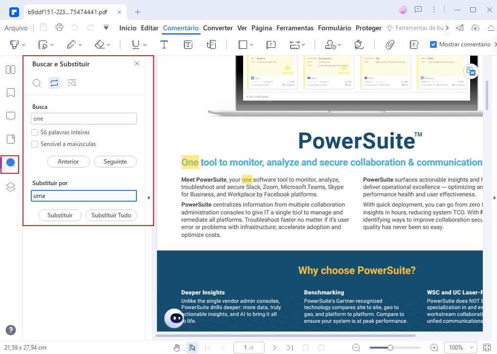 how to search keywords in pdf