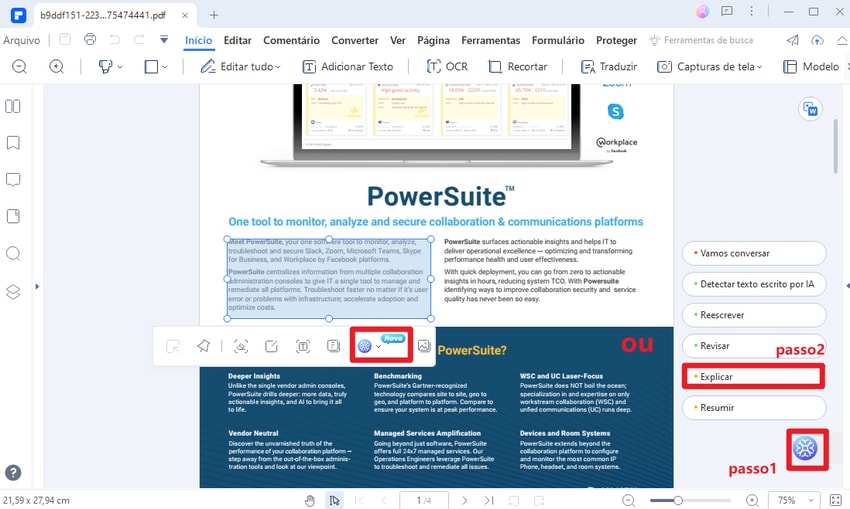 assistente de leitura de pdf ai