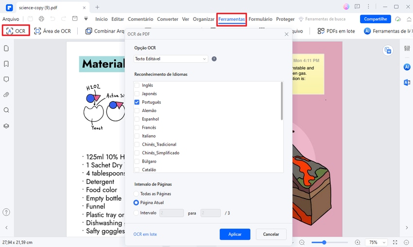 pdfelemento ocr escaneado pdf