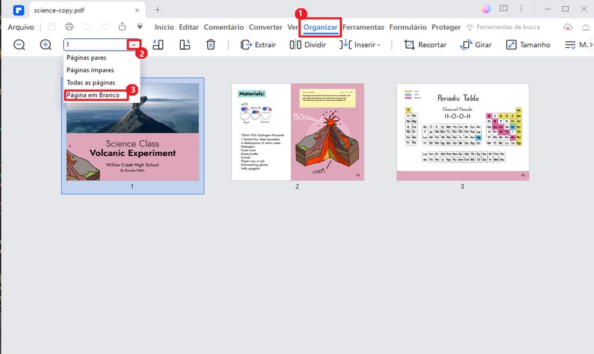 ferramentas de páginas no pdfelement