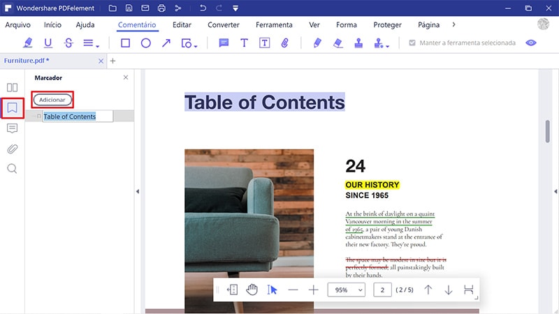 o que é o bookmark no ms word